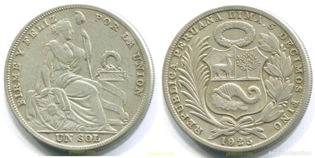 Monedas antiguas de Am&eacute;rica: 3093 PERU 1925 UN SOL 1925 1 PERU PLATA SILVER
