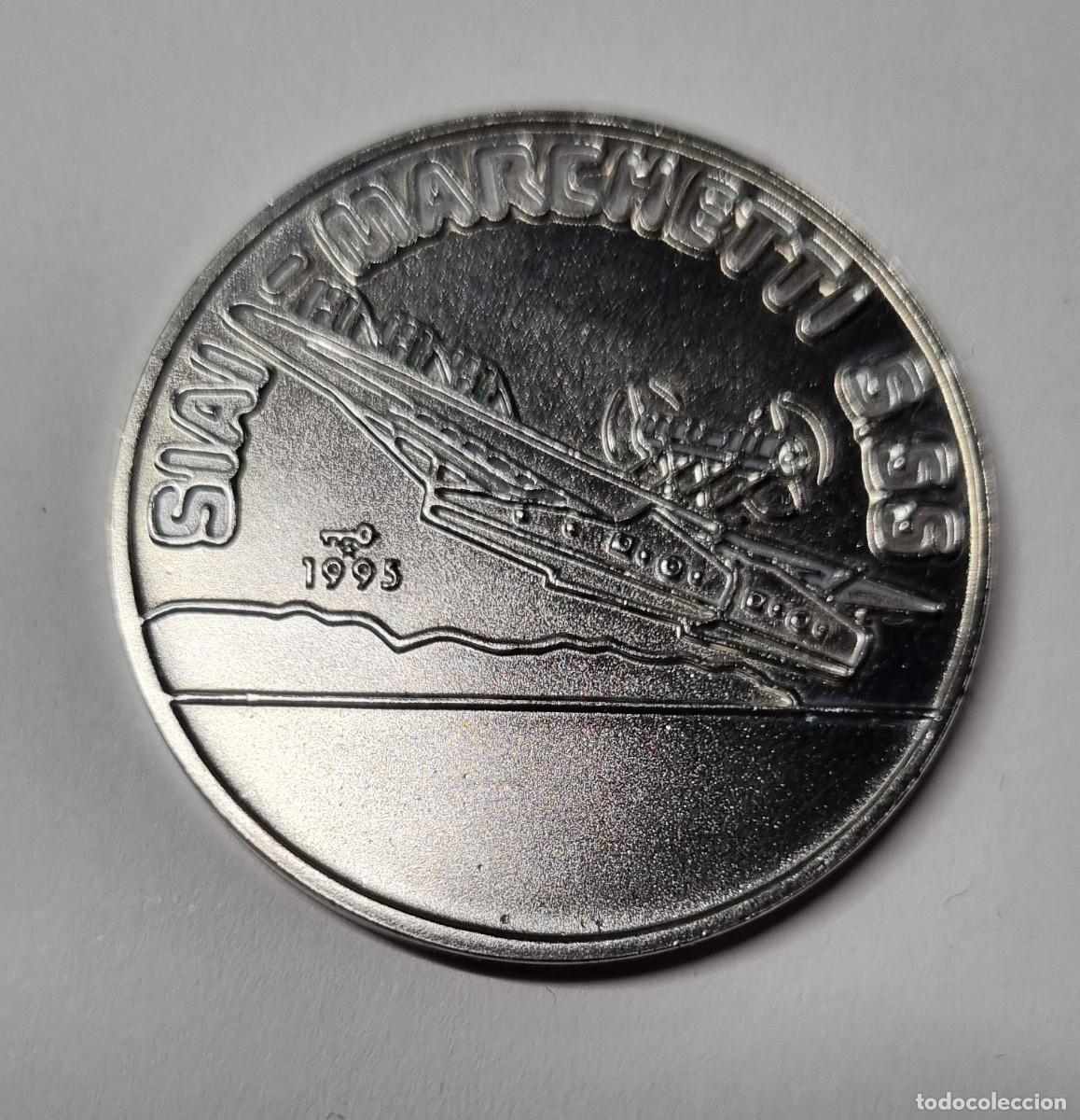 Monedas antiguas de Am&eacute;rica: CUBA 1 PESO 1995 AVION SIAI MARCHETTI SD.55 (SIN ESMALTAR)