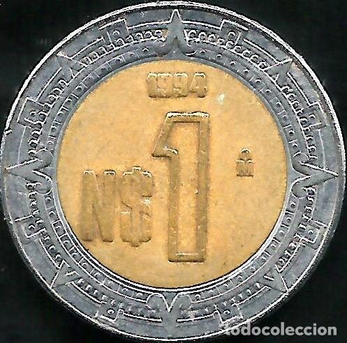 Old Coins of America: MEXICO 1994 - 1 NUEVO PESO - KM 550 - CIRCULADA
