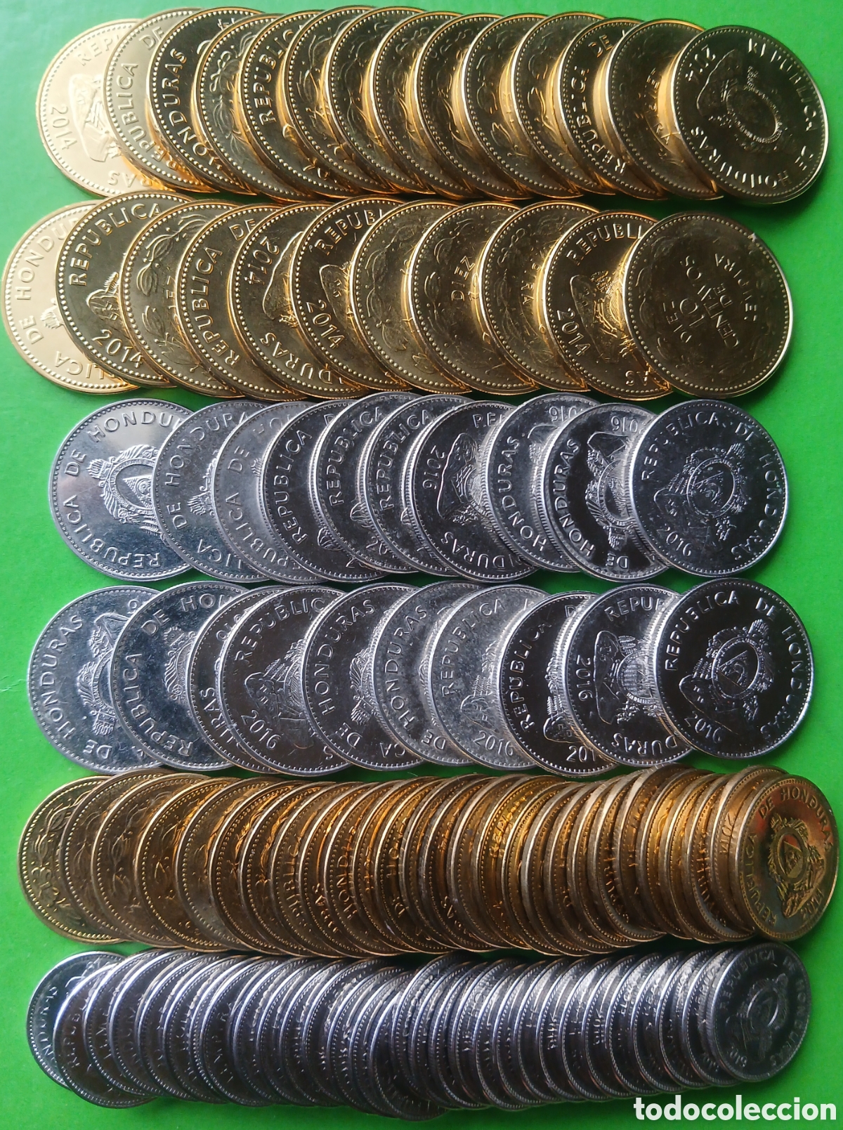 Monedas antiguas de Am&eacute;rica: Honduras lote 100 monedas - 50/20/10/5 centavos 2014/2016/2019. Leer descripci&oacute;n