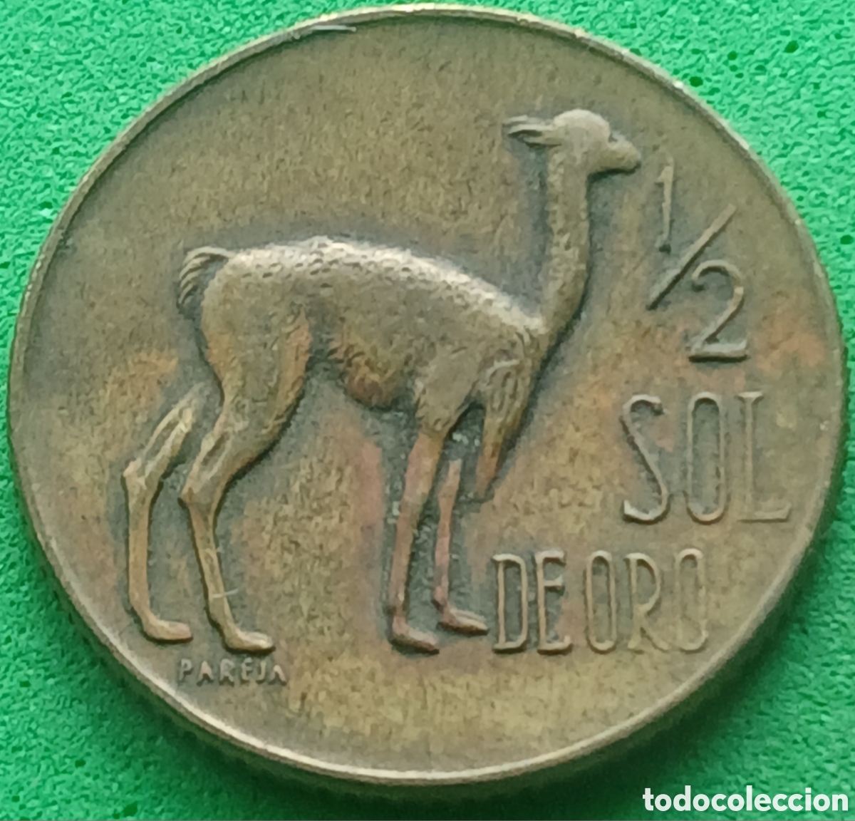 Monedas antiguas de Am&eacute;rica: Per&uacute; &frac12; sol de oro 1971 km#247