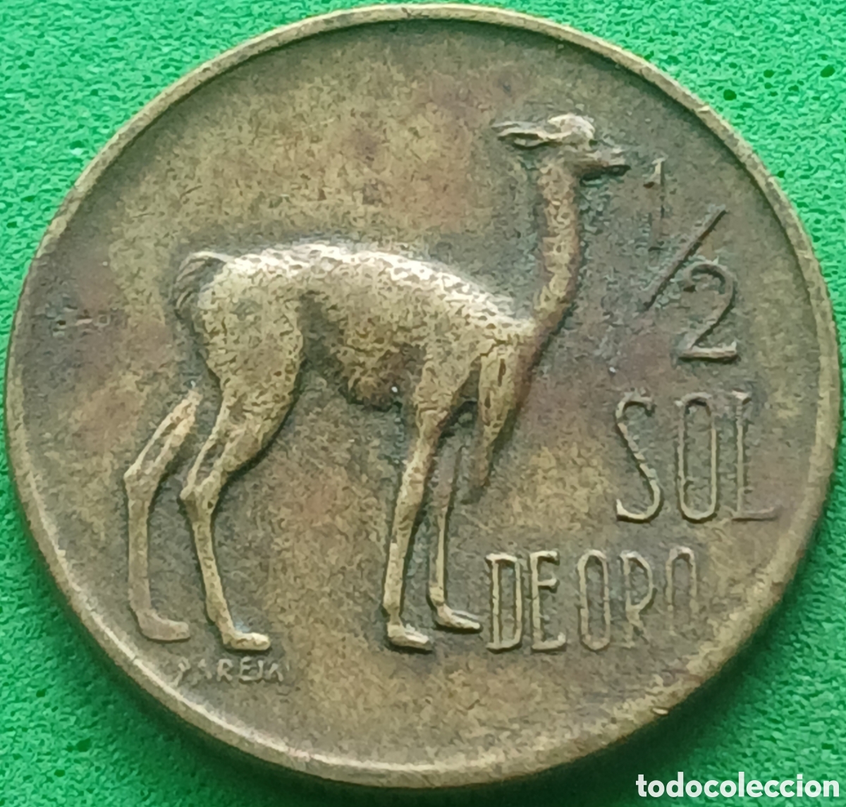 Monedas antiguas de Am&eacute;rica: Per&uacute; &frac12; sol de oro 1969 km#247