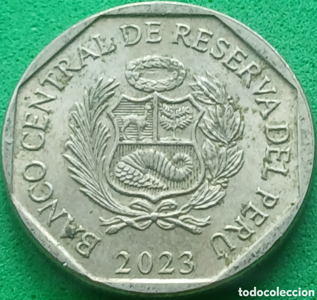 Monedas antiguas de Am&eacute;rica: Per&uacute; 50 centimos 2023 km#307.4 poco com&uacute;n
