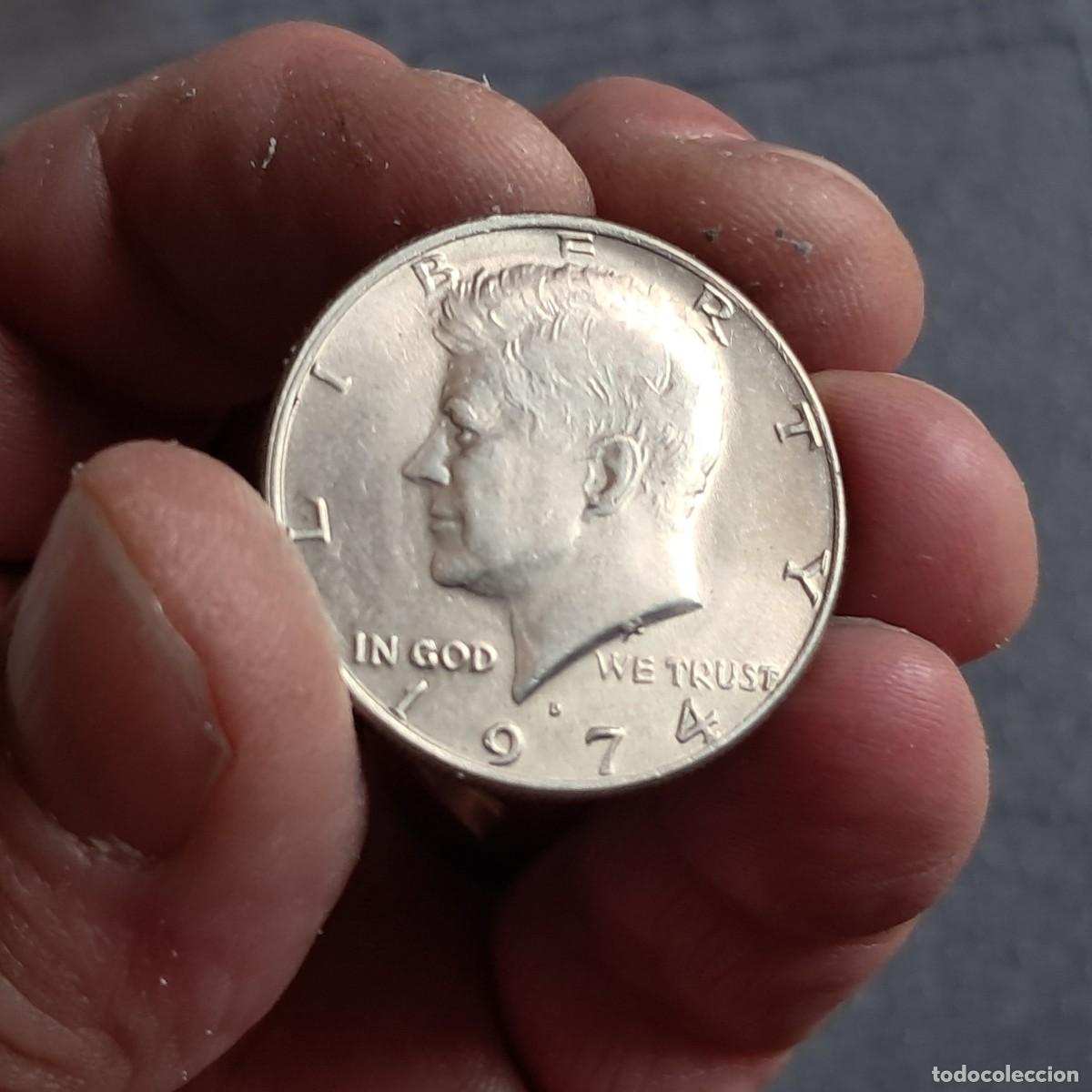 Monedas antiguas de Am&eacute;rica: MONEDA ESTADOS UNIDOS &frac12; D&Oacute;LAR 1974 D &rdquo;Kennedy Half Dollar&rdquo; KM# 202b, XF.