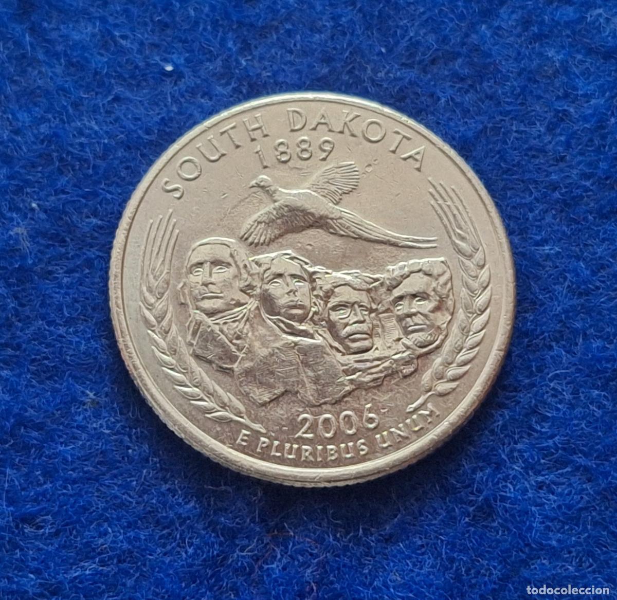 Monedas antiguas de Am&eacute;rica: Moneda, Estados Unidos, USA. QUARTER DOLAR Mount Rushmore, Dakota del sur. A&Ntilde;O 2006. P. 50 estados