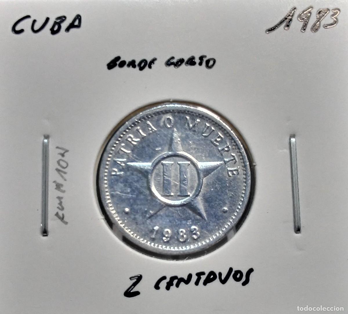 Monedas antiguas de Am&eacute;rica: CUBA 2 CENTAVOS 1983 KM#104 MBC+ BORDE CORTO.