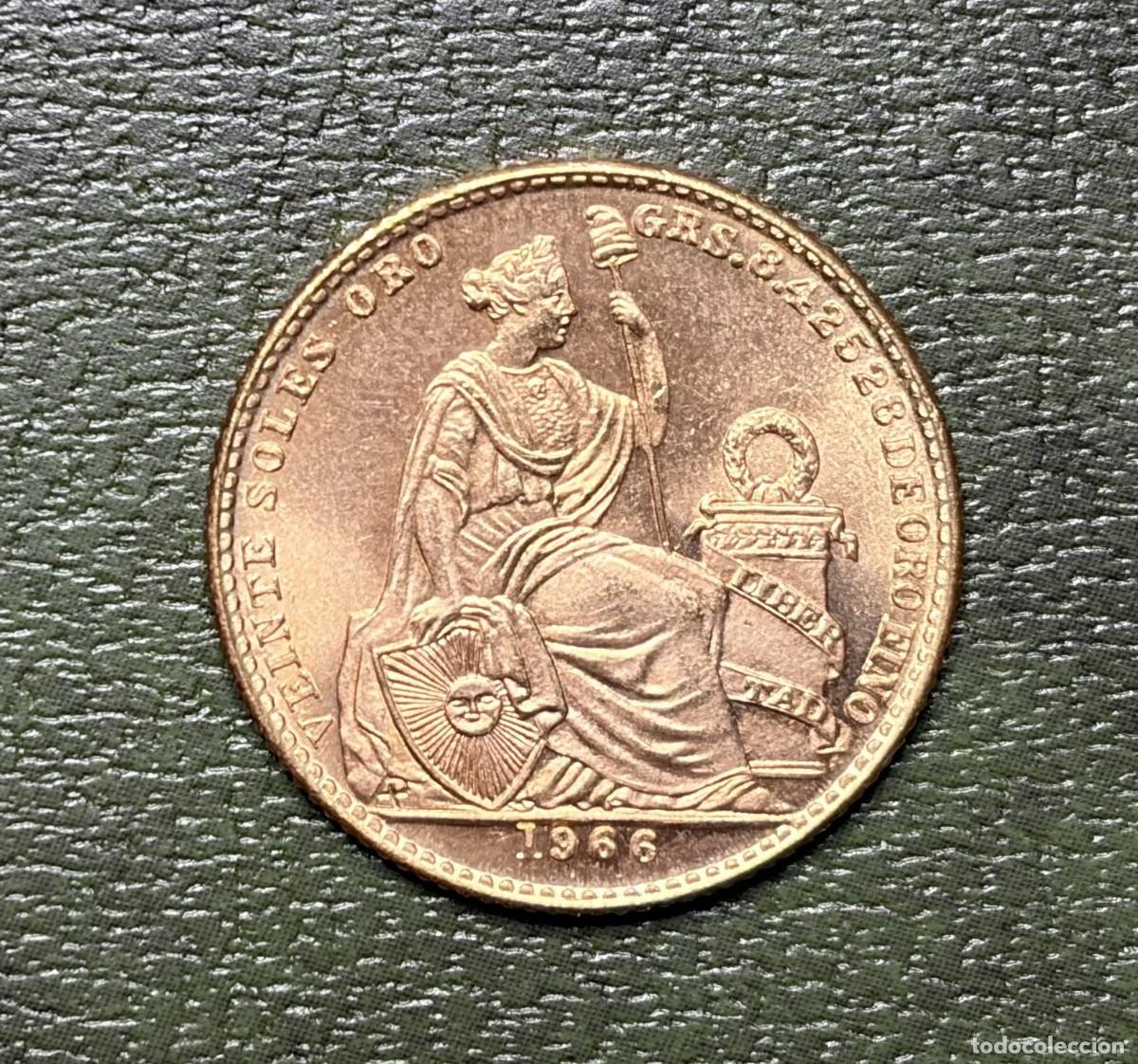 Monedas antiguas de Am&eacute;rica: PER&Uacute; - Moneda de 20 soles de oro a&ntilde;o 1966- 8,42528 g de oro - SC-la de la foto