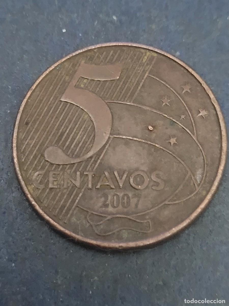 Monedas antiguas de Am&eacute;rica: Moneda 5 centavos 2007 Brasil - Foto 2