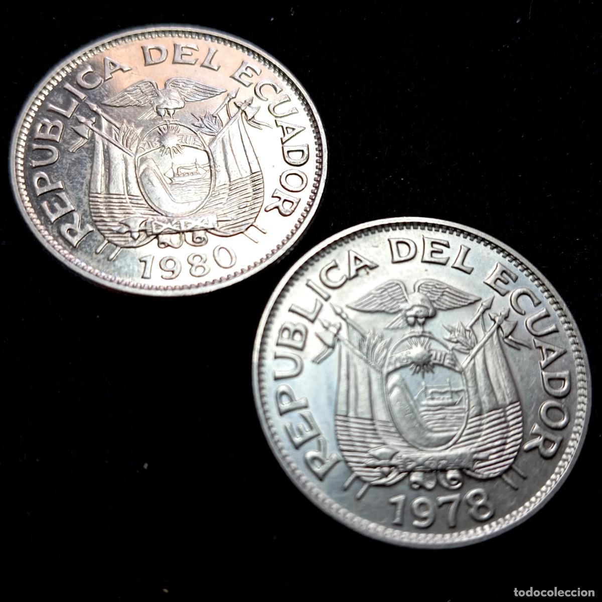Monedas antiguas de Am&eacute;rica: ⚜️ BBD3 4. Ecuador. Lote de 2 monedas diferentes. UNC