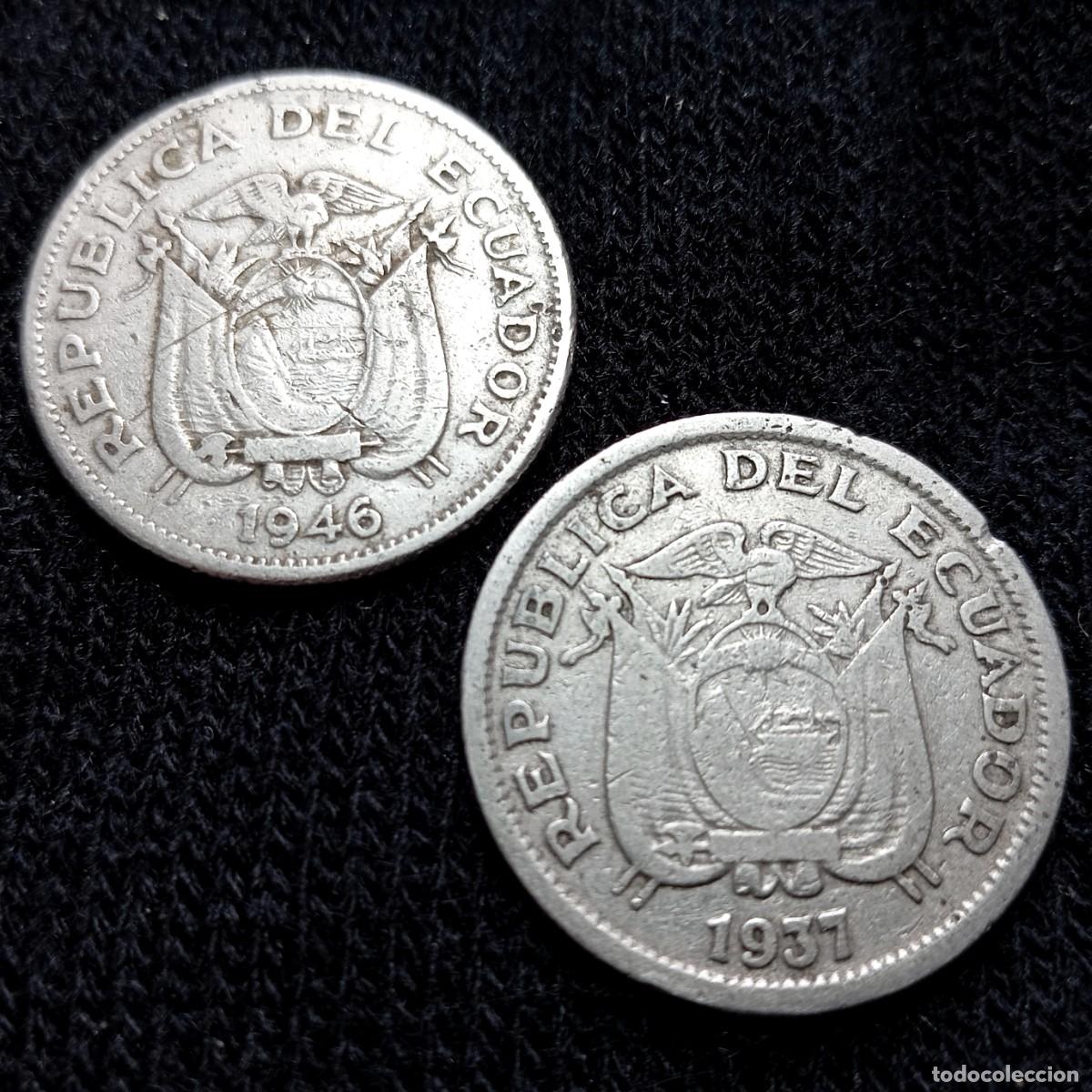 Monedas antiguas de Am&eacute;rica: ⚜️ BBD3 3. Ecuador. Lote de 2 monedas diferentes