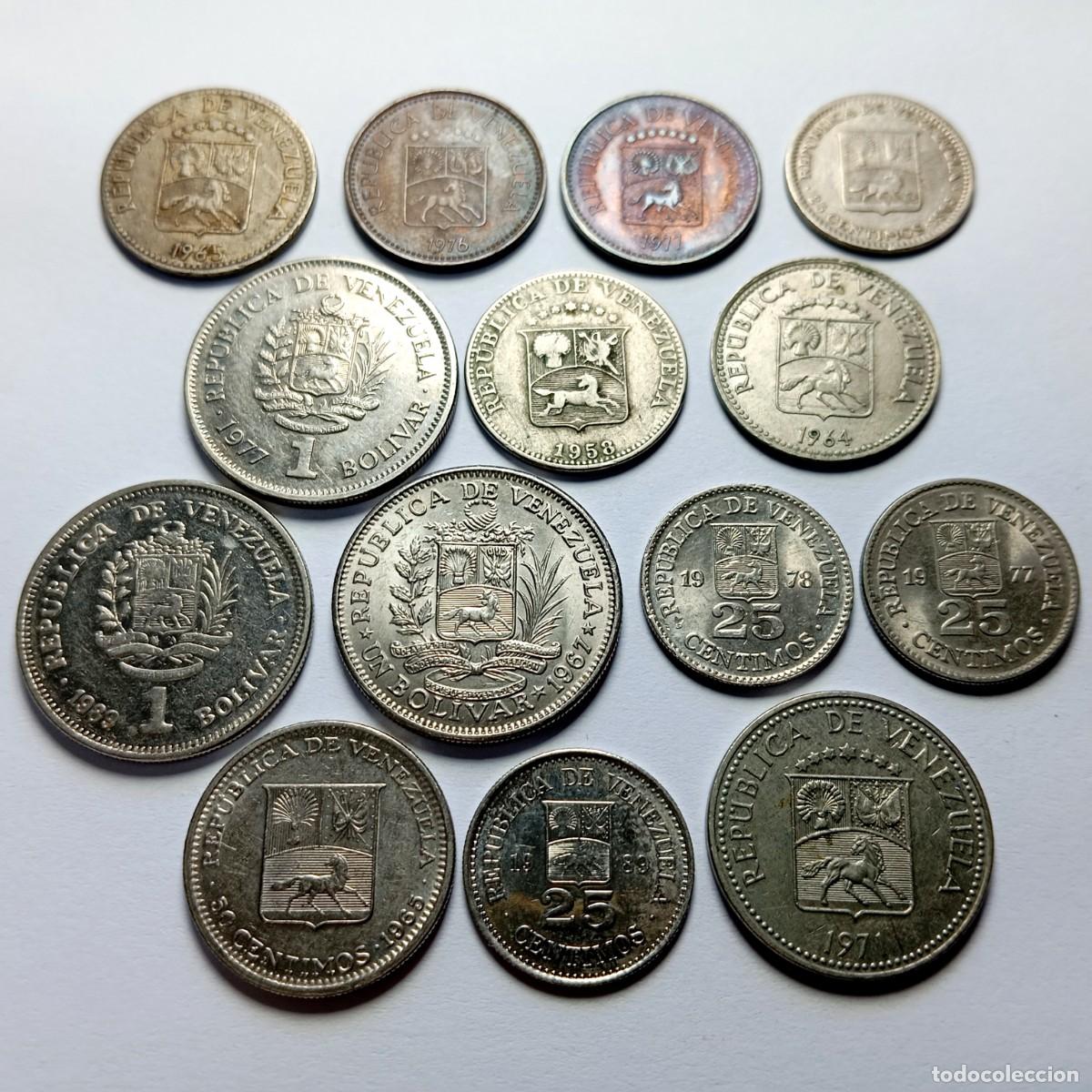 Monedas antiguas de Am&eacute;rica: ⚜️ K02 082. Venezuela. Lote de 14 monedas diferentes. 40 g