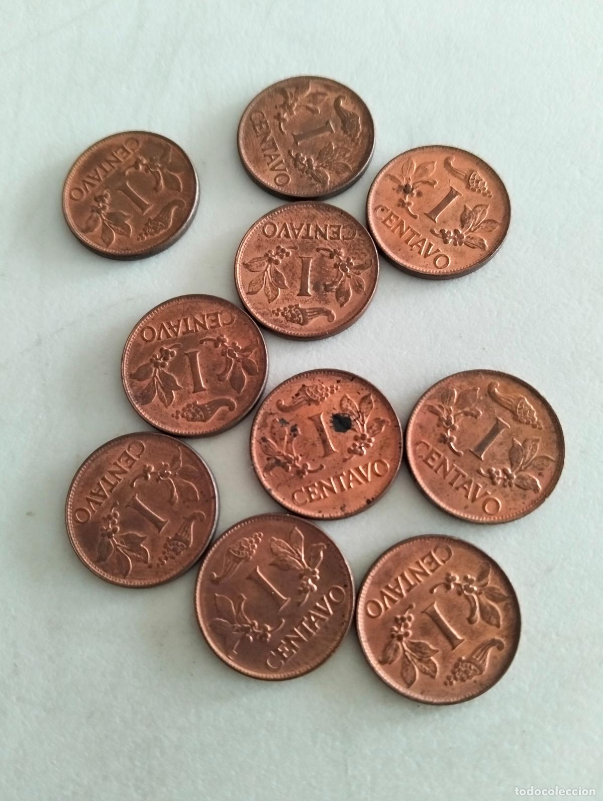 Monedas antiguas de Am&eacute;rica: LOTE 10 MONEDAS 1 CENTAVO A&Ntilde;O 1971, REPUBLICA DE COLOMBIA