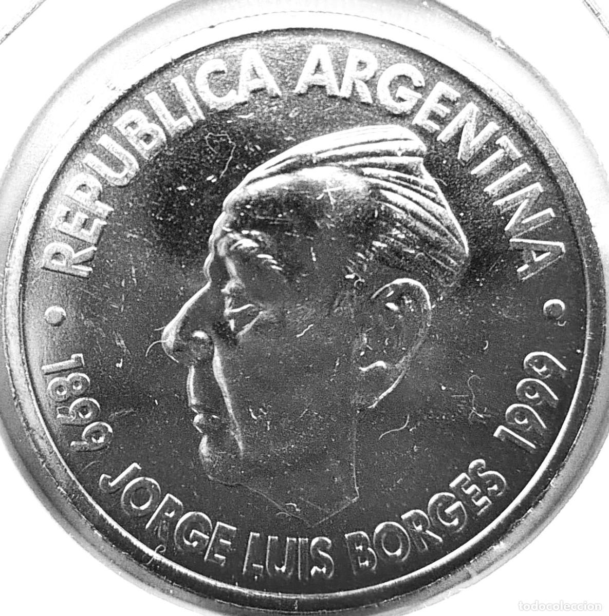 Monedas antiguas de Am&eacute;rica: ARGENTINA (1992-) - 2 PESOS 1999 - 100&ordm; ANIVERSARIO DEL NACIMIENTO DE JORGE LUIS BORGES - F - 10,50