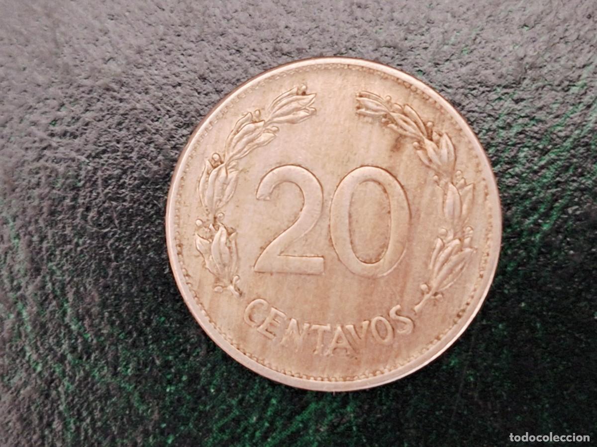 Monedas antiguas de Am&eacute;rica: MONEDA ECUADOR 20 CENTAVOS 1946 M_3