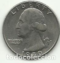 Monedas antiguas de Am&eacute;rica: ESTADOS UNIDOS EEUU - 1/4 DOLLAR - 1980 - COBRE-NIQUEL - FOTOS