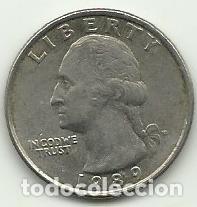 Monedas antiguas de Am&eacute;rica: ESTADOS UNIDOS EEUU - 1/4 DOLLAR - 1989 - COBRE-NIQUEL - FOTOS