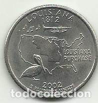 Monedas antiguas de Am&eacute;rica: ESTADOS UNIDOS EEUU - 1/4 DOLLAR - 2002 - LOUISIANA - COBRE-NIQUEL - FOTOS
