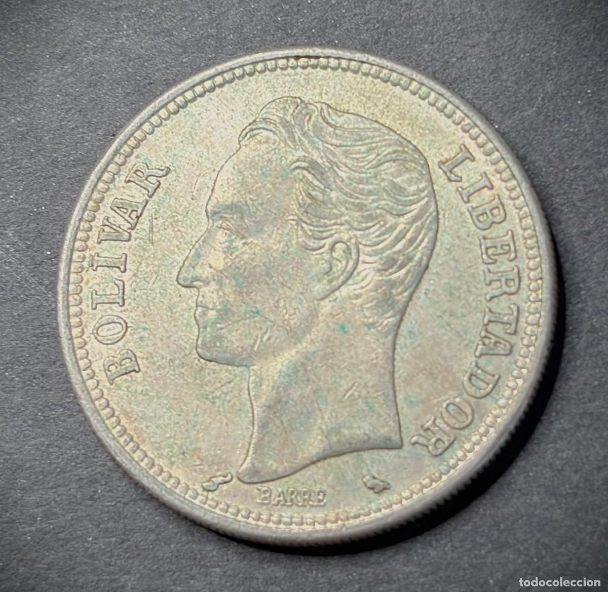 Monedas antiguas de Am&eacute;rica: VENEZUELA - Moneda de 2 bol&iacute;vares de plata a&ntilde;o 1960- 0,2684 oz de plata ley 835/mil. la de la foto