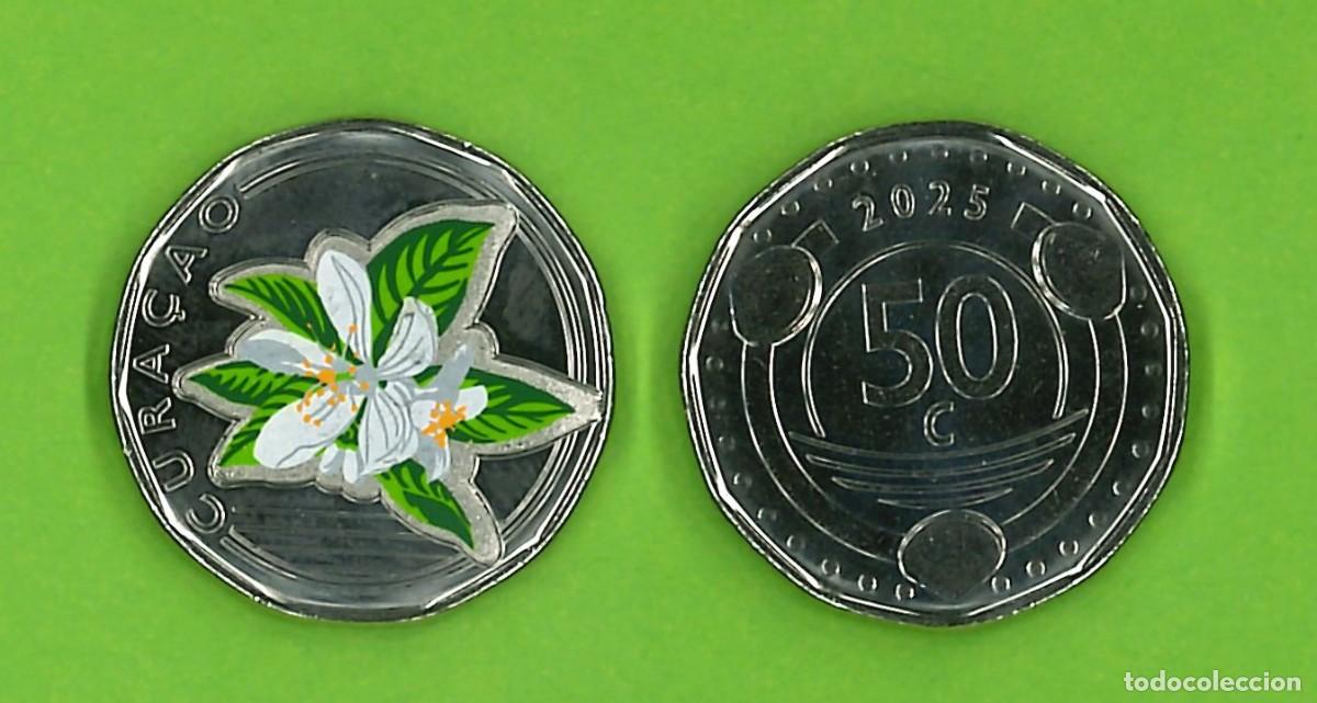 Monedas antiguas de Am&eacute;rica: Cura&ccedil;ao / Curazao, moneda de 50 Cents del 2025