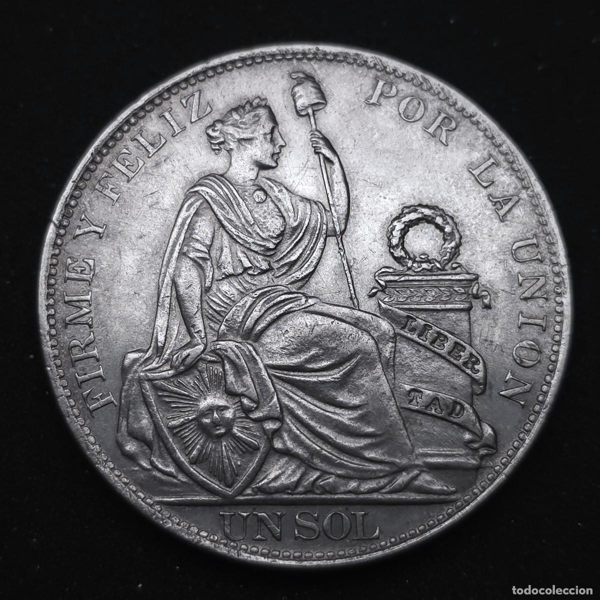 Monedas antiguas de Am&eacute;rica: MONEDA DE PLATA PERU 1 SOL 1914