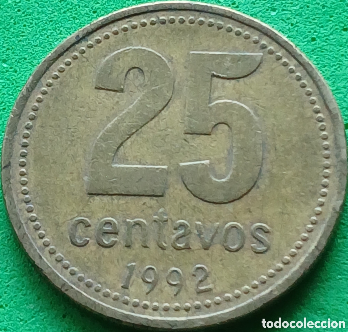 Monedas antiguas de Am&eacute;rica: Argentina 25 centavos 1992 km#110.1