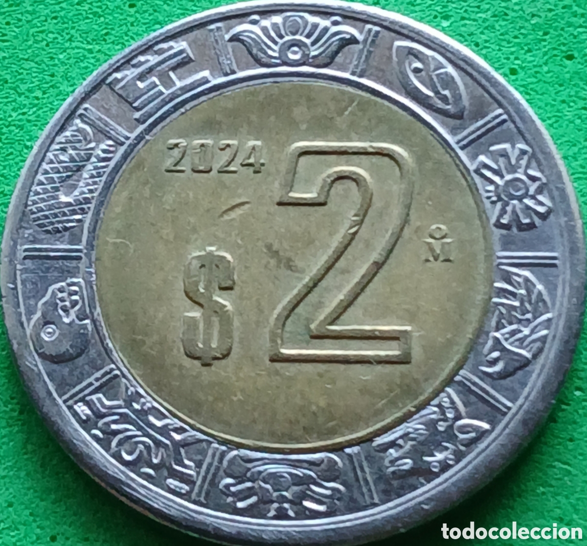 Monedas antiguas de Am&eacute;rica: M&eacute;xico 2 pesos 2024 km#604 poco com&uacute;n