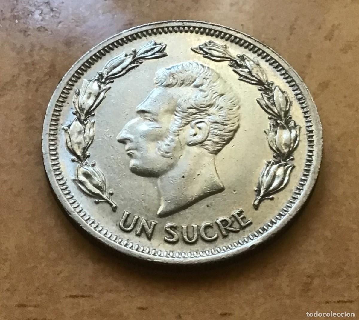 Monedas antiguas de Am&eacute;rica: 1 sucre de Ecuador. A&ntilde;o 1977