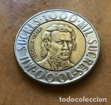 Monedas antiguas de Am&eacute;rica: 1000 sucres de Ecuador. A&ntilde;o 1996