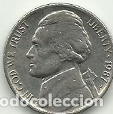 Monedas antiguas de Am&eacute;rica: 5 CENTS EE.UU./ESTADOS UNIDOS/USA - 1987 P - FOTOS