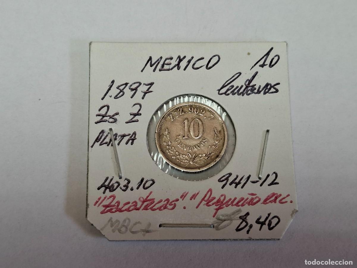 Monedas antiguas de Am&eacute;rica: 10 CENTAVOS de PLATA de 18957 Zs Z Km 403.10 MEXICO en MBC+