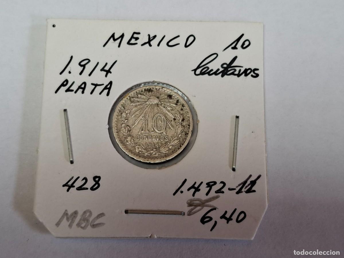 Monedas antiguas de Am&eacute;rica: 10 CENTAVOS de PLATA de 1914 Km 428 MEXICO en MBC