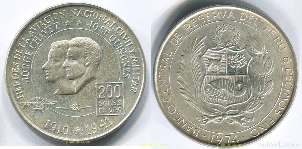 Monedas antiguas de Am&eacute;rica: 3034 PERU 1974 PERU 200 SOLES 1974