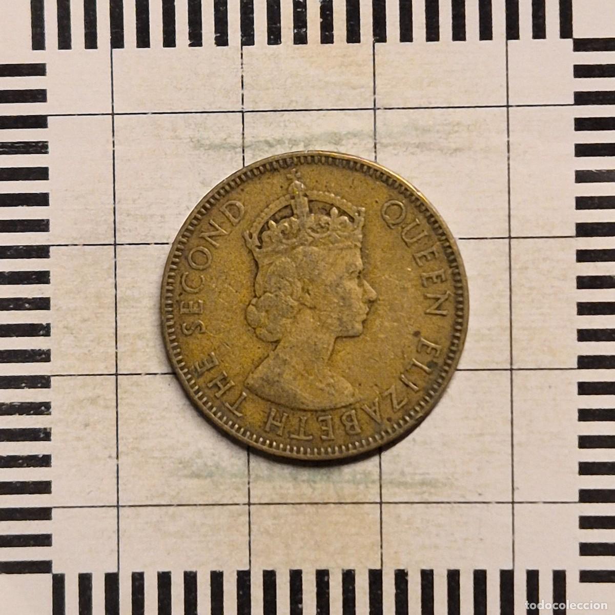 Monedas antiguas de Am&eacute;rica: 1/2 PENIQUE, JAMAICA. ISABEL II, 1955. (KM#36).