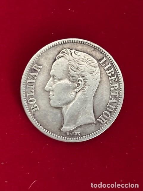 Monedas antiguas de Am&eacute;rica: 5 bolivares plata 900, 1921, Venezuela, 24,77 grs