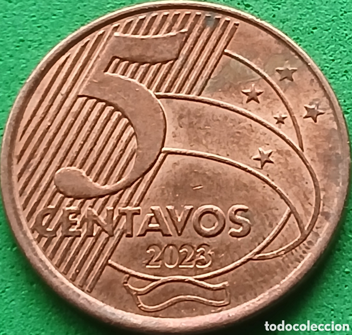 Monedas antiguas de Am&eacute;rica: Brasil 5 centavos 2023 km#648 poco com&uacute;n