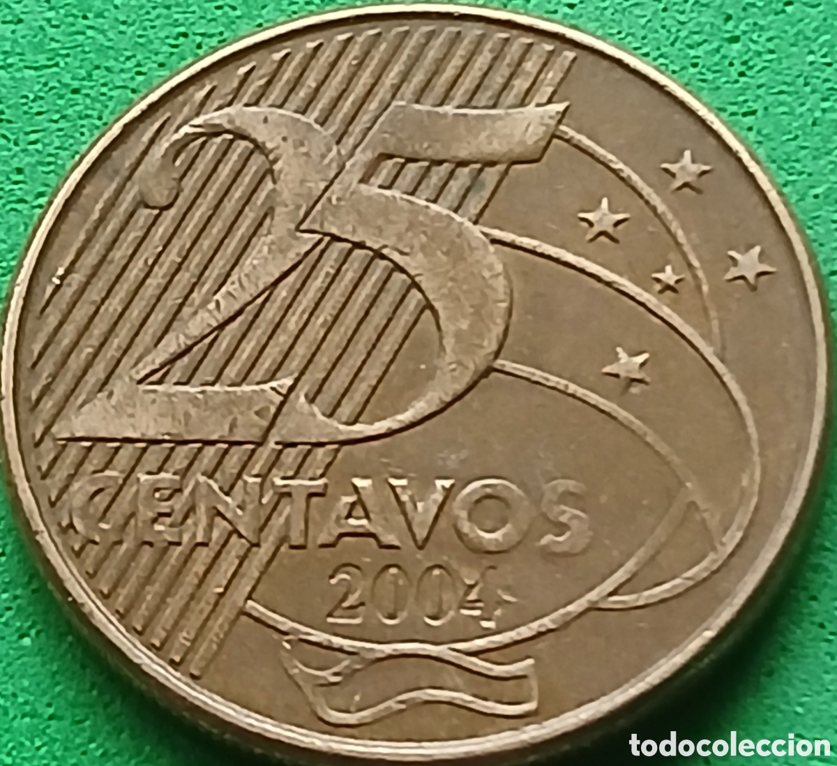 Monedas antiguas de Am&eacute;rica: Brasil 25 centavos 2004 km#650