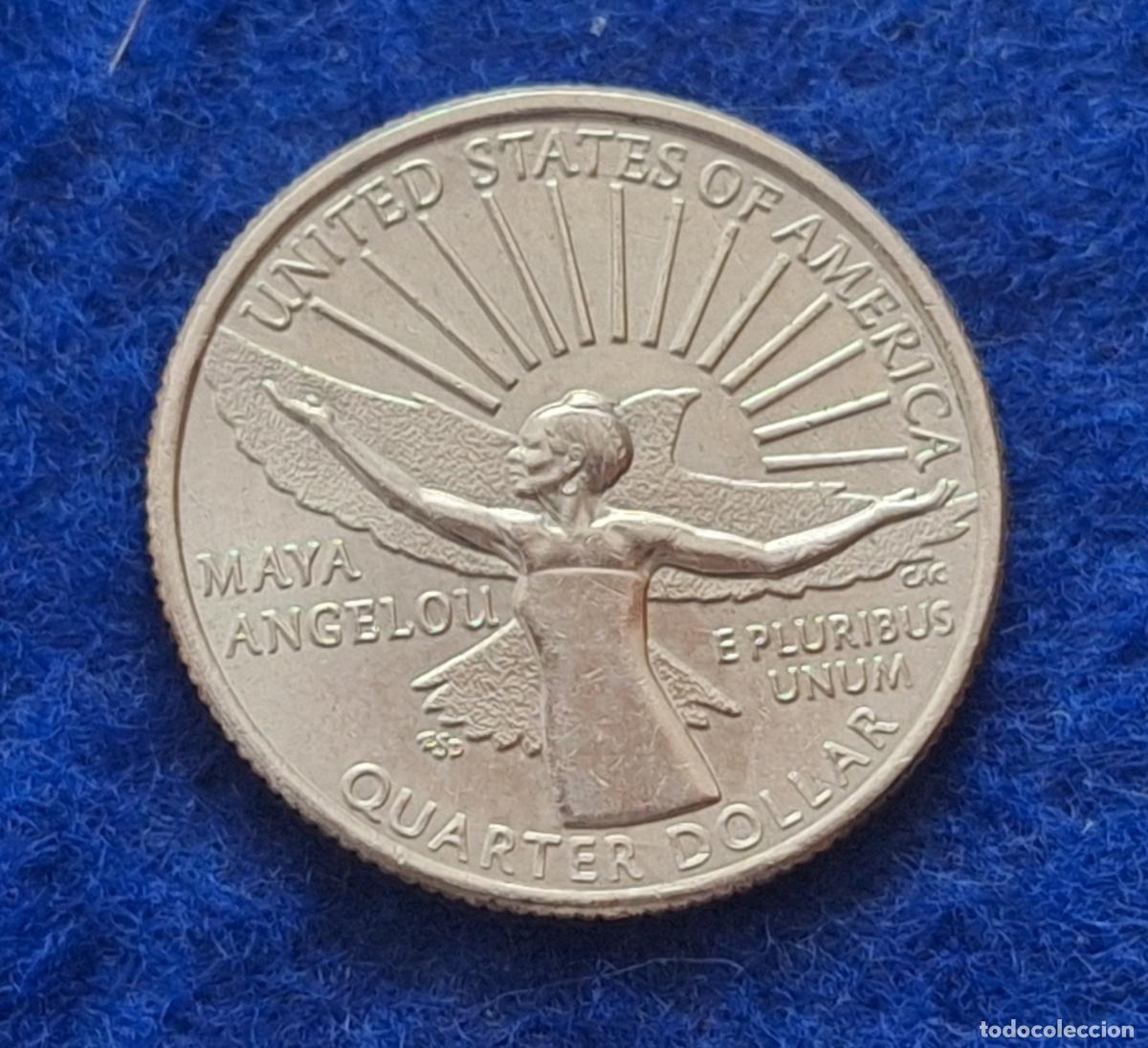 Monedas antiguas de Am&eacute;rica: Moneda Estados Unidos. 25 centavos. A&ntilde;o 2022 quarter dollar. Maya Angelou. AMERICAN WOMEN QUARTERS