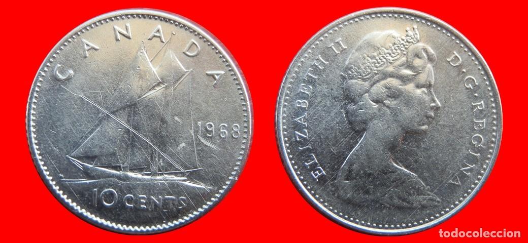 Monedas antiguas de Am&eacute;rica: 10 CENTAVOS 1968 CANADA-143645