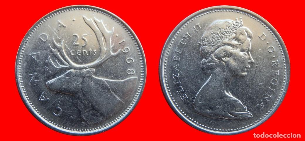 Monedas antiguas de Am&eacute;rica: 25 CENTAVOS 1968 CANADA-143659