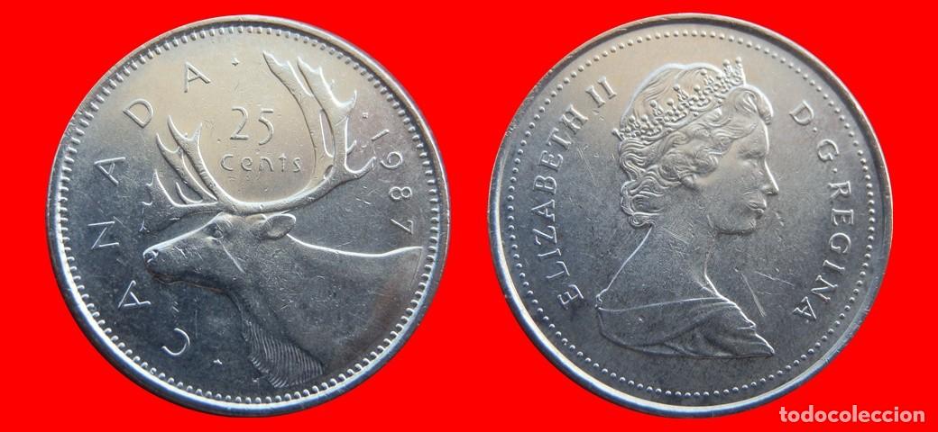 Monedas antiguas de Am&eacute;rica: 25 CENTAVOS 1987 CANADA-143662
