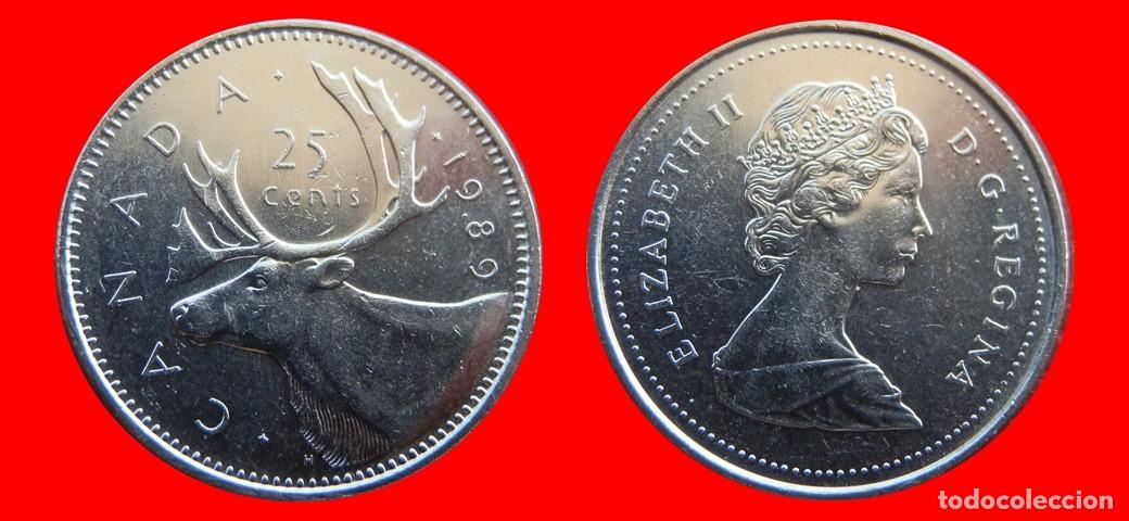 Monedas antiguas de Am&eacute;rica: 25 CENTAVOS 1989 CANADA-143663