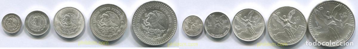 Monedas antiguas de Am&eacute;rica: 2957 MEXICO 1992 M&Eacute;XICO 1992 1 OZ 1/2 1/4 1/10 1/20 OZ SILVER