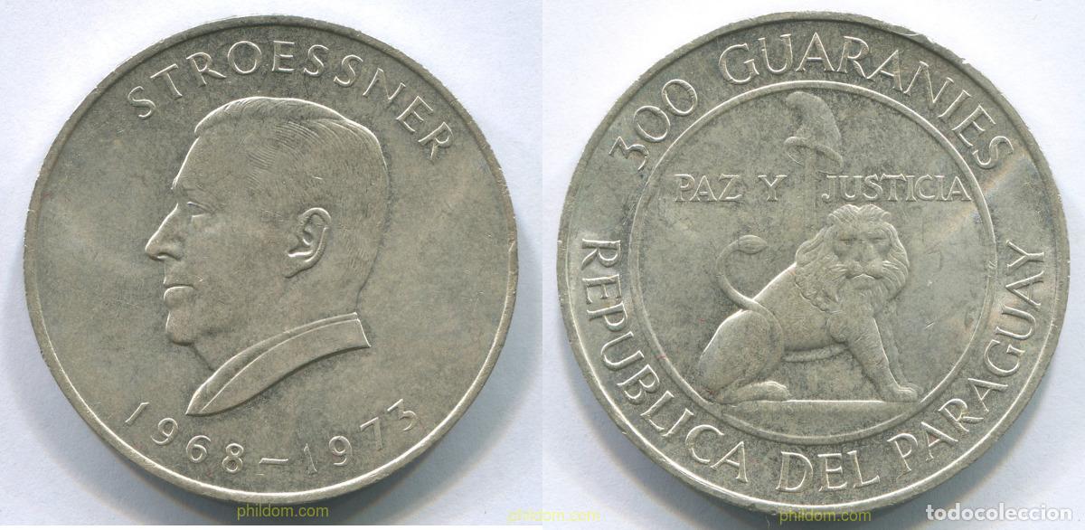 Monedas antiguas de Am&eacute;rica: 2975 PARAGUAY 1977 PARAGUAY 300 GUARANIES 1977