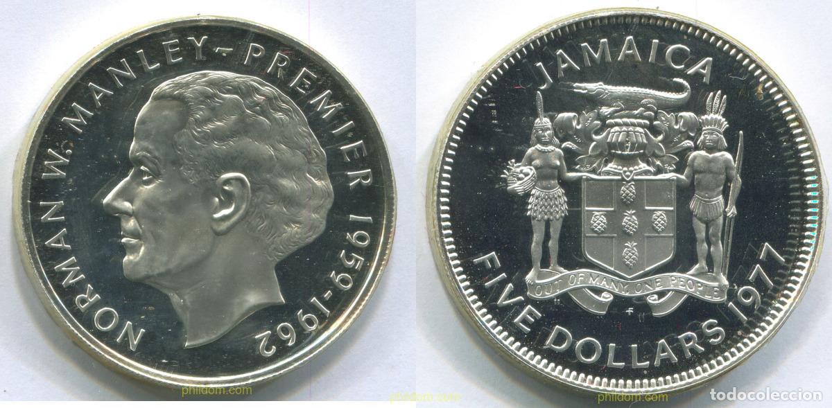 Monedas antiguas de Am&eacute;rica: 2978 JAMAICA 1977 JAMAICA 1977 5 DOLLARS