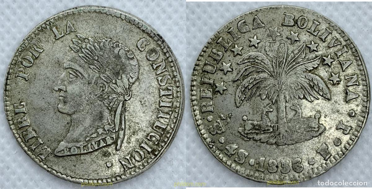 Monedas antiguas de Am&eacute;rica: 2183 BOLIVIA 1856 4 SOLES BOLIVIANOS - 1856
