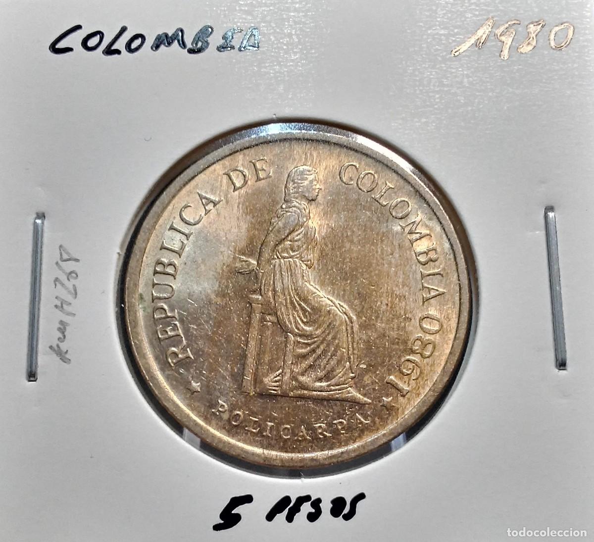 Monedas antiguas de Am&eacute;rica: COLOMBIA 5 PESOS 1980 KM#268 MBC+