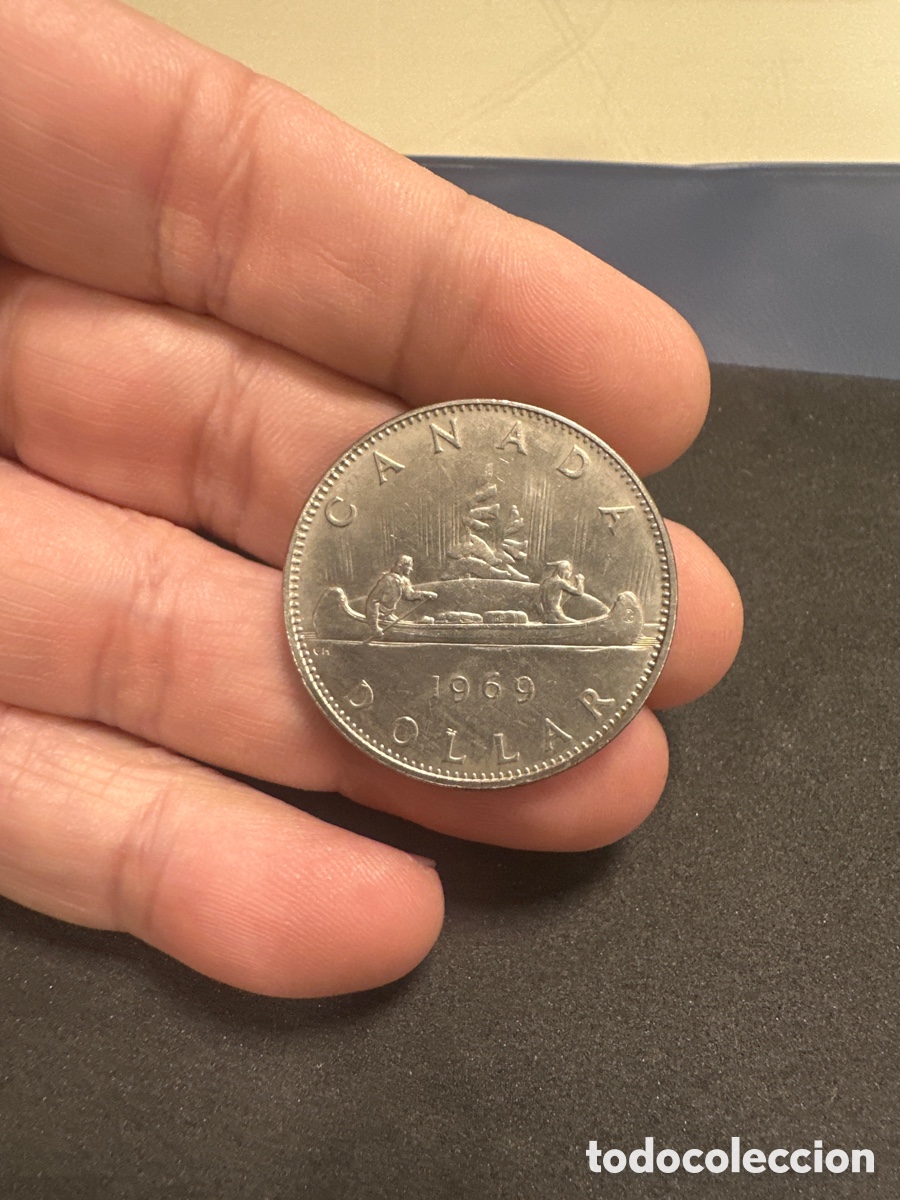 Monedas antiguas de Am&eacute;rica: Moneda de Canad&aacute; de 1 dollar a&ntilde;o 1969 - Foto 1
