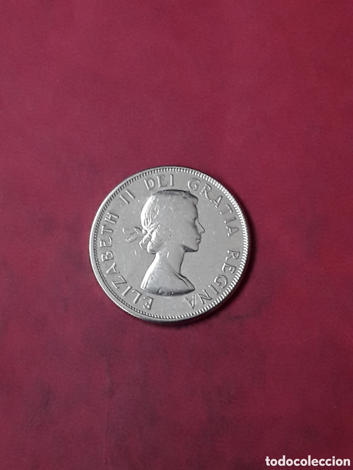 Monedas antiguas de Am&eacute;rica: 50 CENTIMOS CANADA 1957 PLATA . - Foto 2
