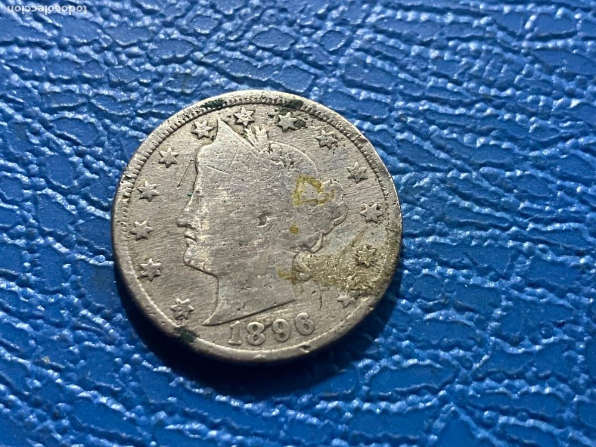 Monedas antiguas de Am&eacute;rica: 5 cents Estados Unidos 1896