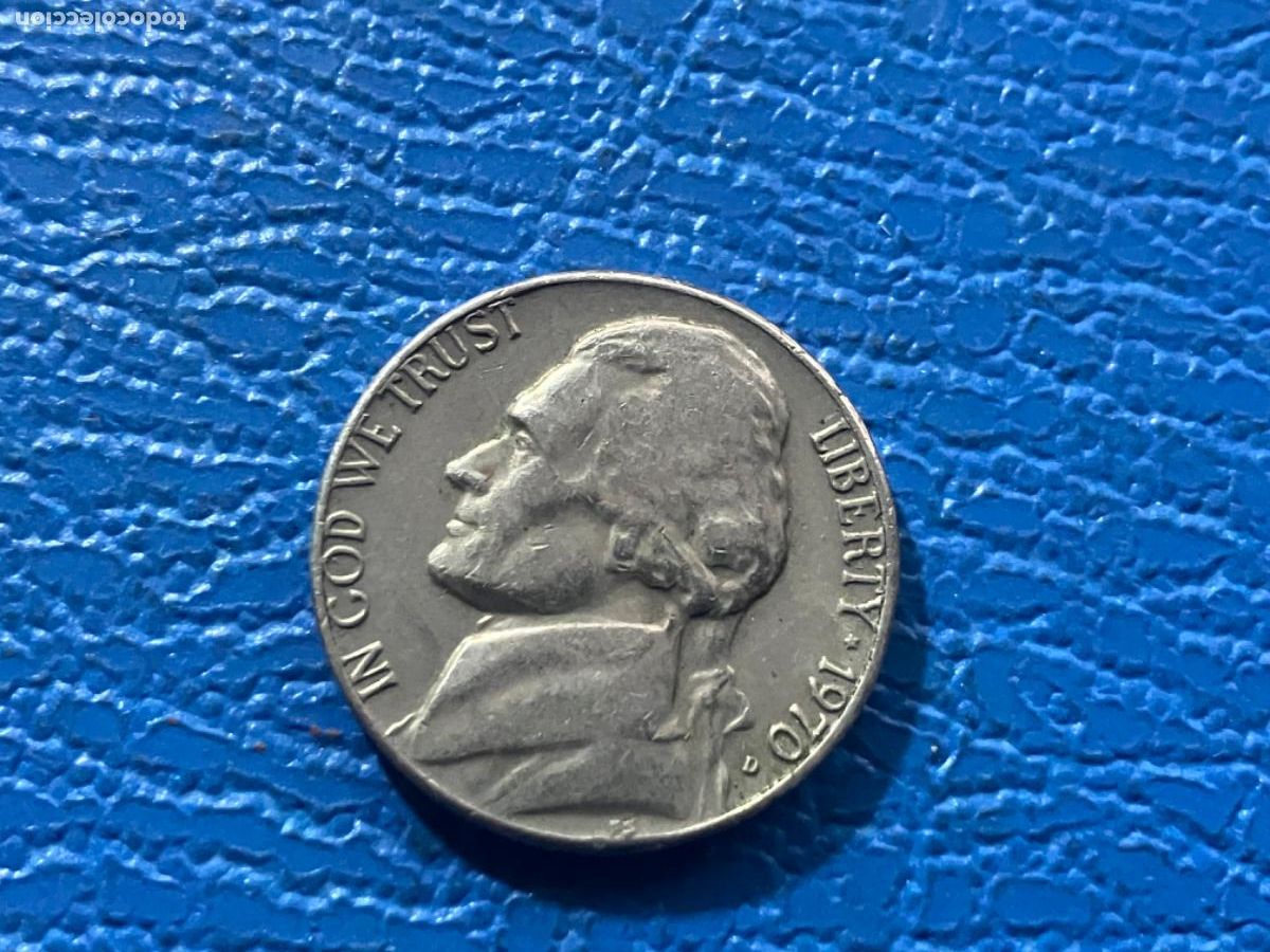 Monedas antiguas de Am&eacute;rica: Moneda Estados Unidos Jefferson 1970 - five cents 5 centavos